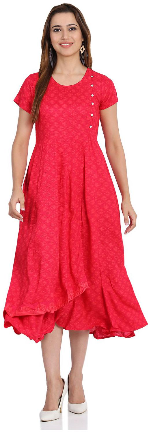 

Rangriti Pink Printed Maxi dress
