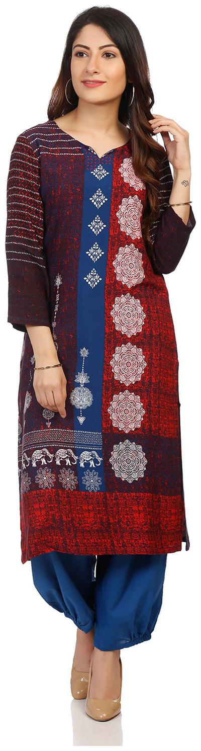 

Rangriti Women Multi Printed Straight Kurta