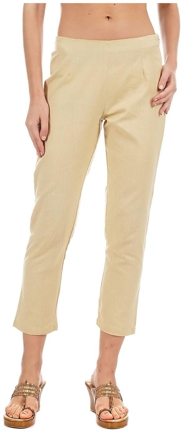 

Rangriti Women Beige Slim fit Regular trousers
