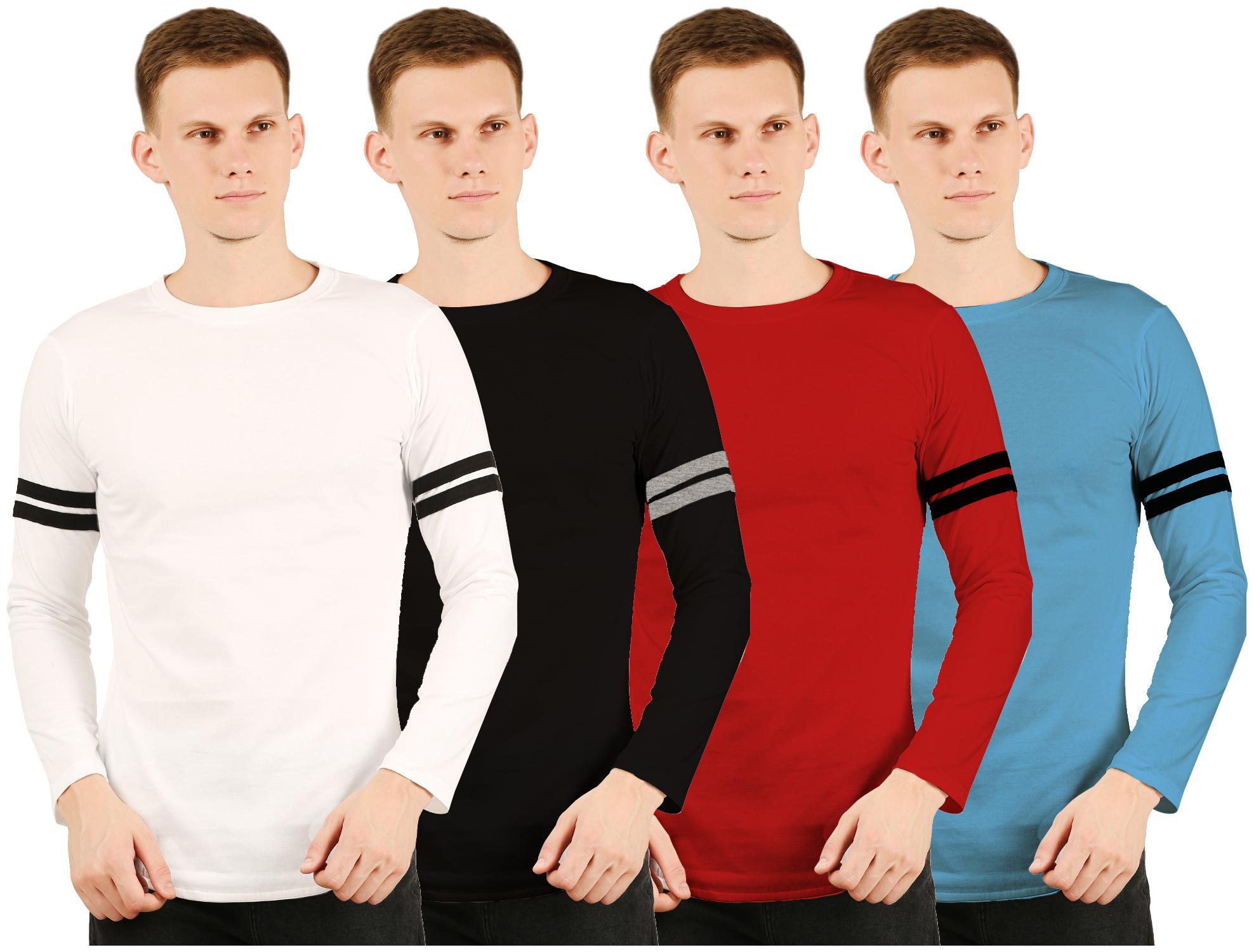 

Rawpockets Men Multi Regular fit Cotton Round neck T-Shirt - Pack Of 4