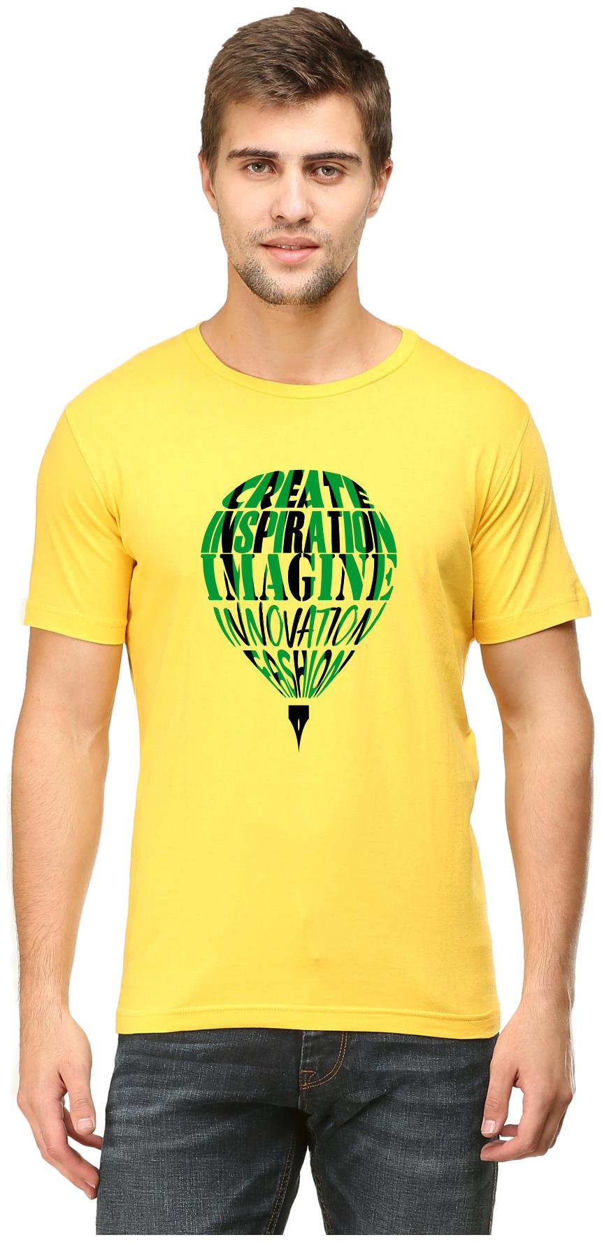 

Rawpockets Men Yellow Regular fit Cotton Round neck T-Shirt - Pack Of 1