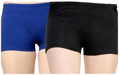 Raylo Pack Of 2 Solid Low waist Boyshorts - Multi
