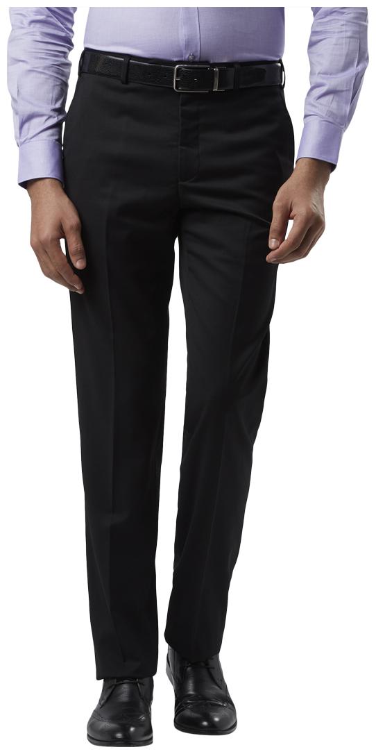 

Raymond Men Solid Regular Fit Formal Trouser - Black