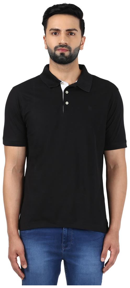 

Raymond Men Black Regular fit Cotton Polo collar T-Shirt - Pack Of 1