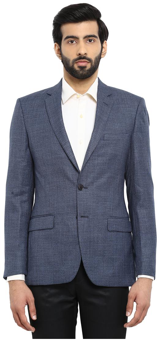 

Raymond Men Blue Solid Regular fit Single Breasted Blazer