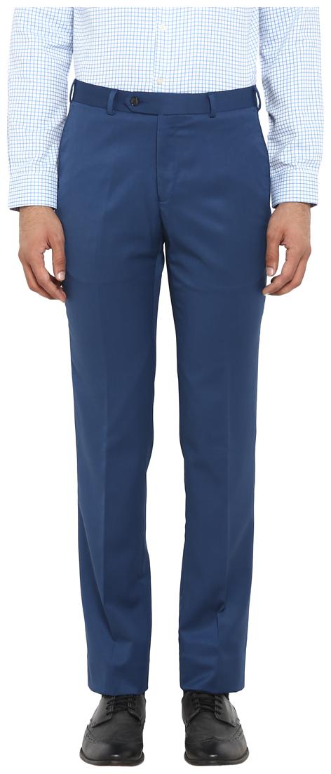 

Raymond Men Solid Slim Fit Formal Trouser - Blue