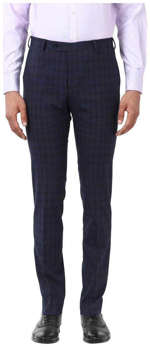 

Raymond Men Checked Slim Fit Formal Trouser - Blue