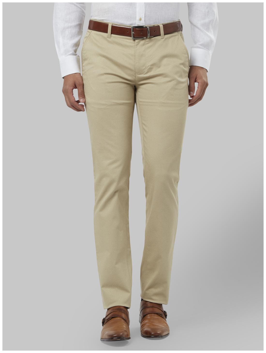 

Raymond Men Beige Solid Slim fit Regular trousers