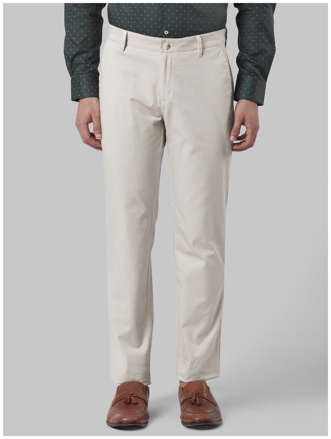 

Raymond Men Beige Solid Slim fit Regular trousers