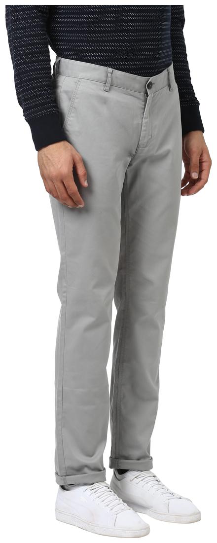

Raymond Men Grey Solid Slim fit Regular trousers