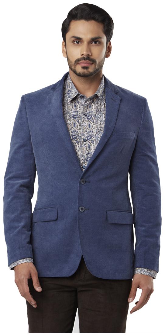 

Raymond Men Blue Solid Slim fit Single Breasted Blazer