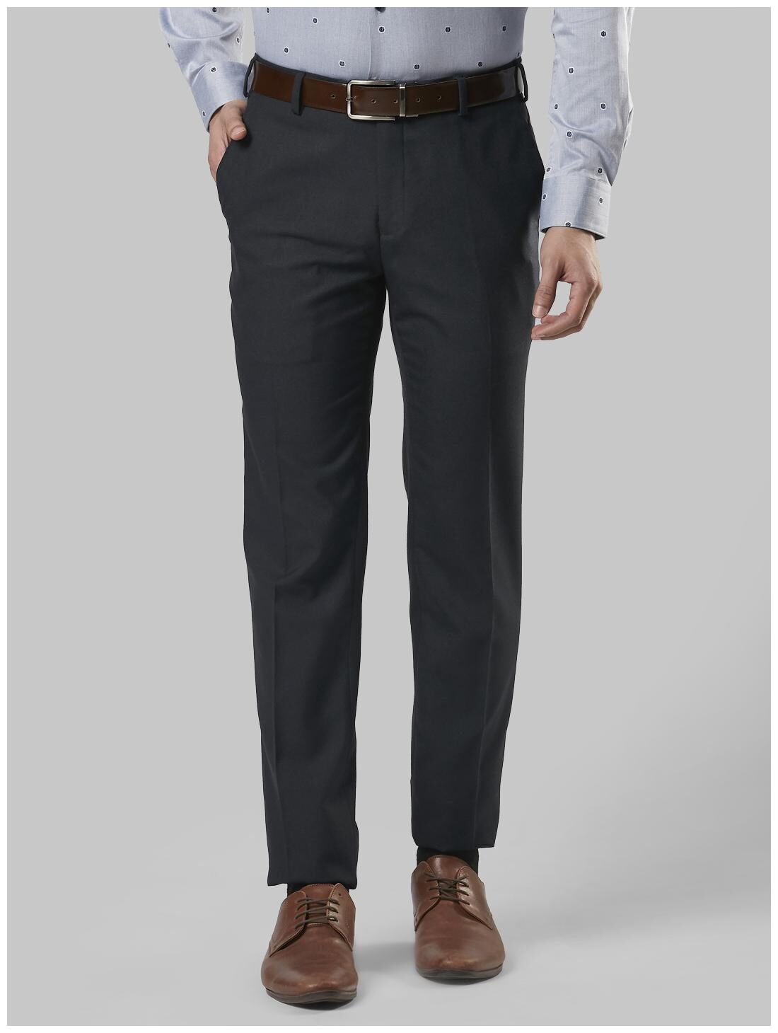 

Raymond Men Solid Slim Fit Formal Trouser - Blue