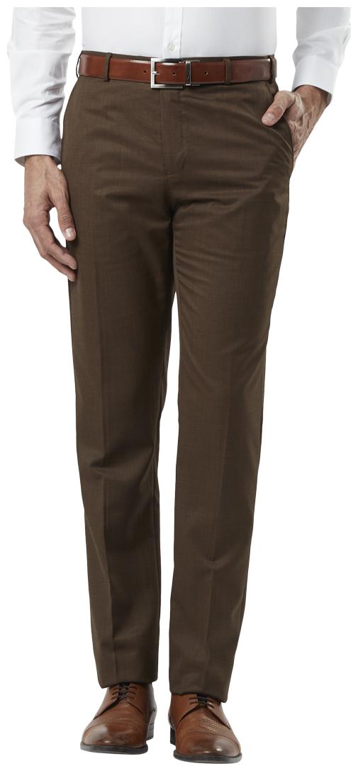 

Raymond Men Solid Regular Fit Formal Trouser - Brown