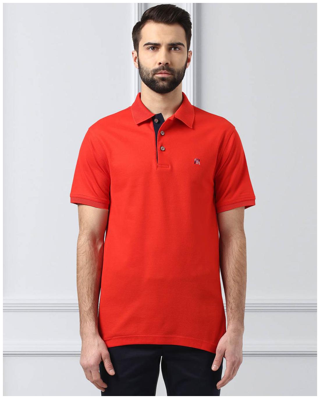 

Raymond Men Red Regular fit Cotton Polo collar T-Shirt - Pack Of 1