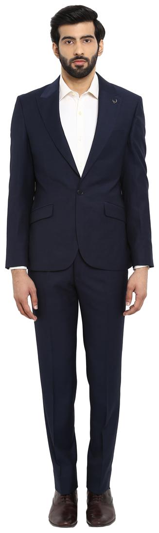 

Raymond Dark Blue Regular Fit Polyester Blend Suit