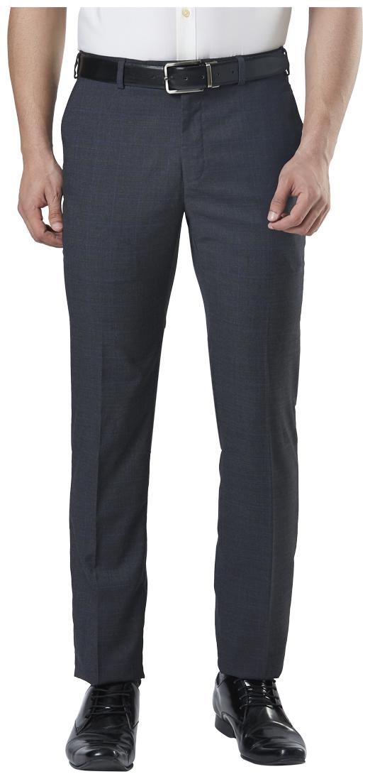 

Raymond Men Checked Slim Fit Formal Trouser - Grey
