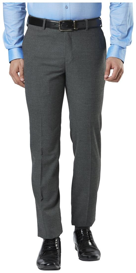

Raymond Men Textured Slim Fit Formal Trouser - Grey