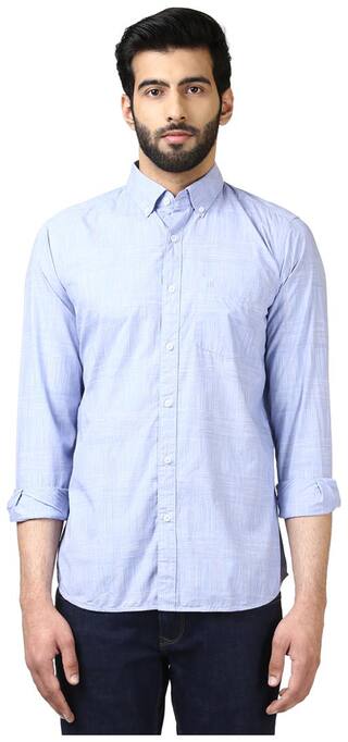 Raymond Men White Solid Regular Fit Casual Shirt