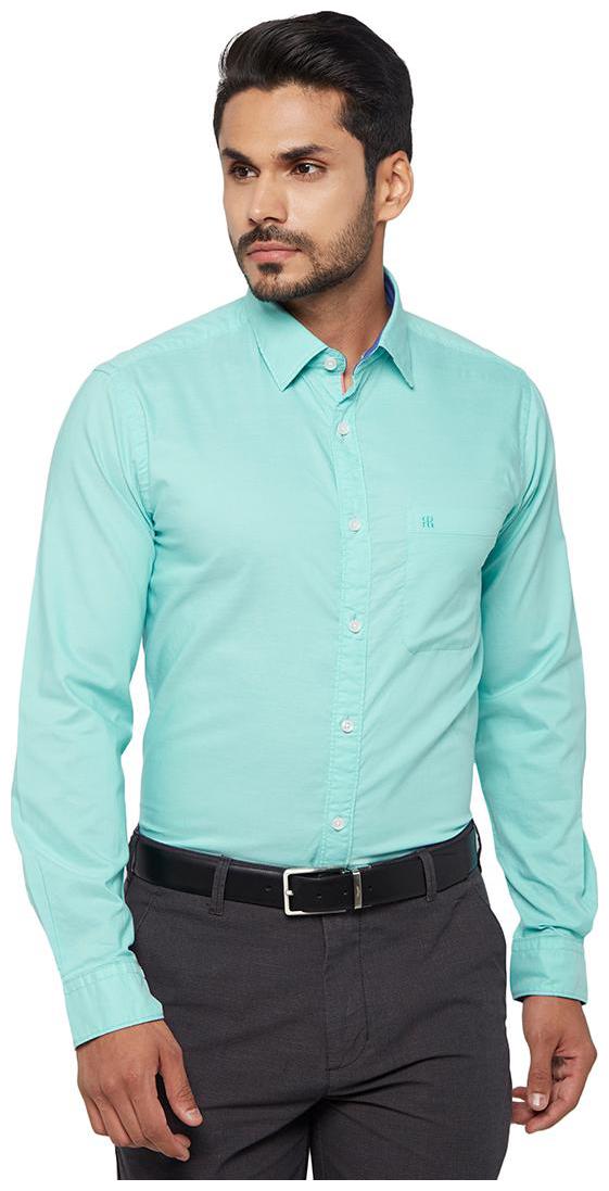 

Raymond Men Green Solid Slim Fit Casual Shirt