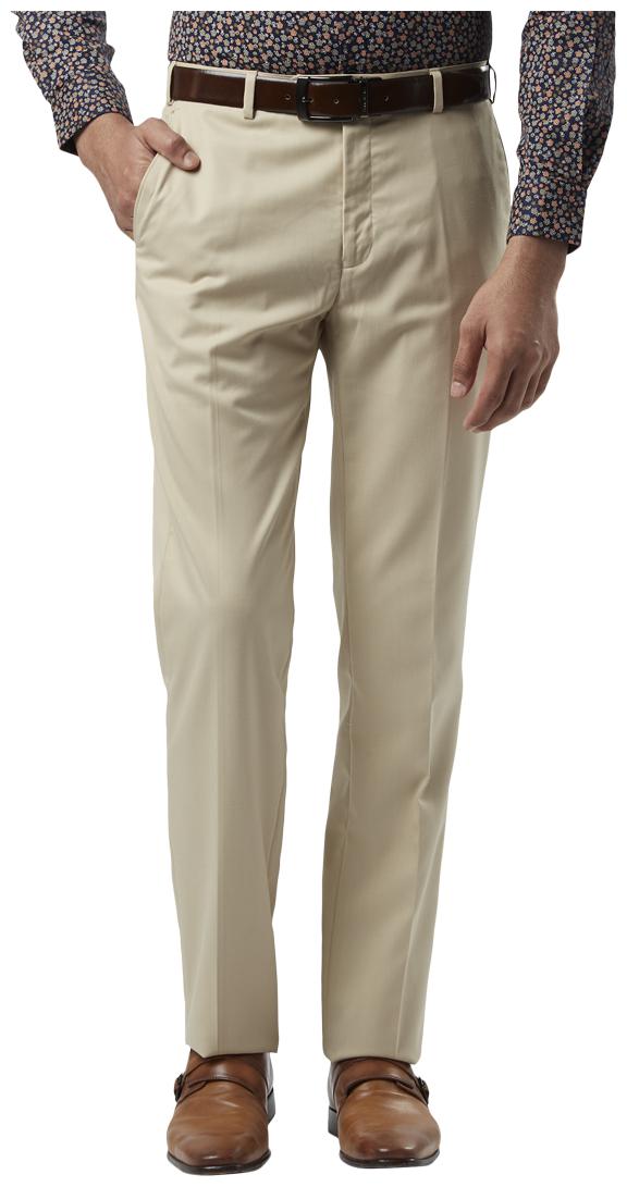 

Raymond Men Solid Regular Fit Formal Trouser - Beige