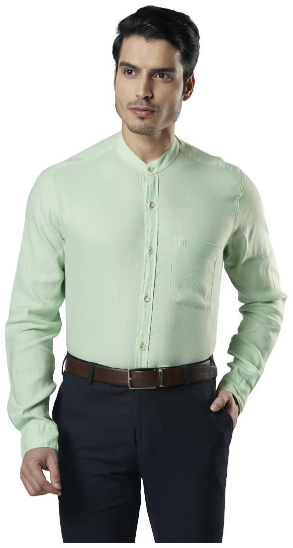 

Raymond Men Green Solid Regular Fit Casual Shirt