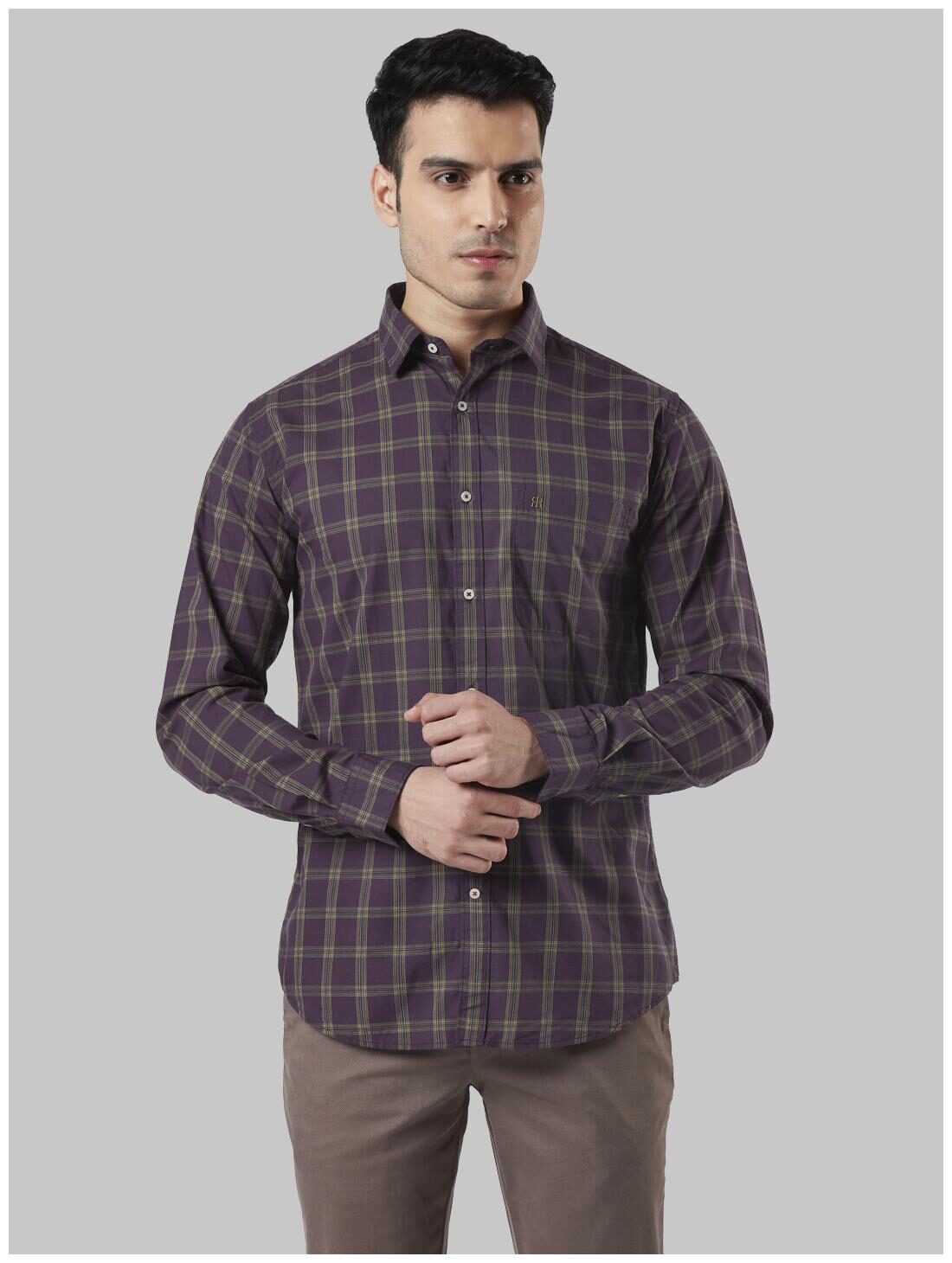 

Raymond Men Maroon Checked Slim Fit Casual Shirt