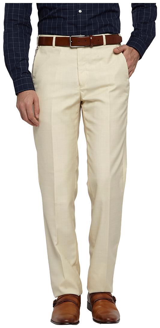 

Raymond Men Solid Regular Fit Formal Trouser - Cream