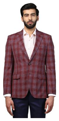 

Raymond Medium Maroon Contemporary Fit Wool Blend Blazer