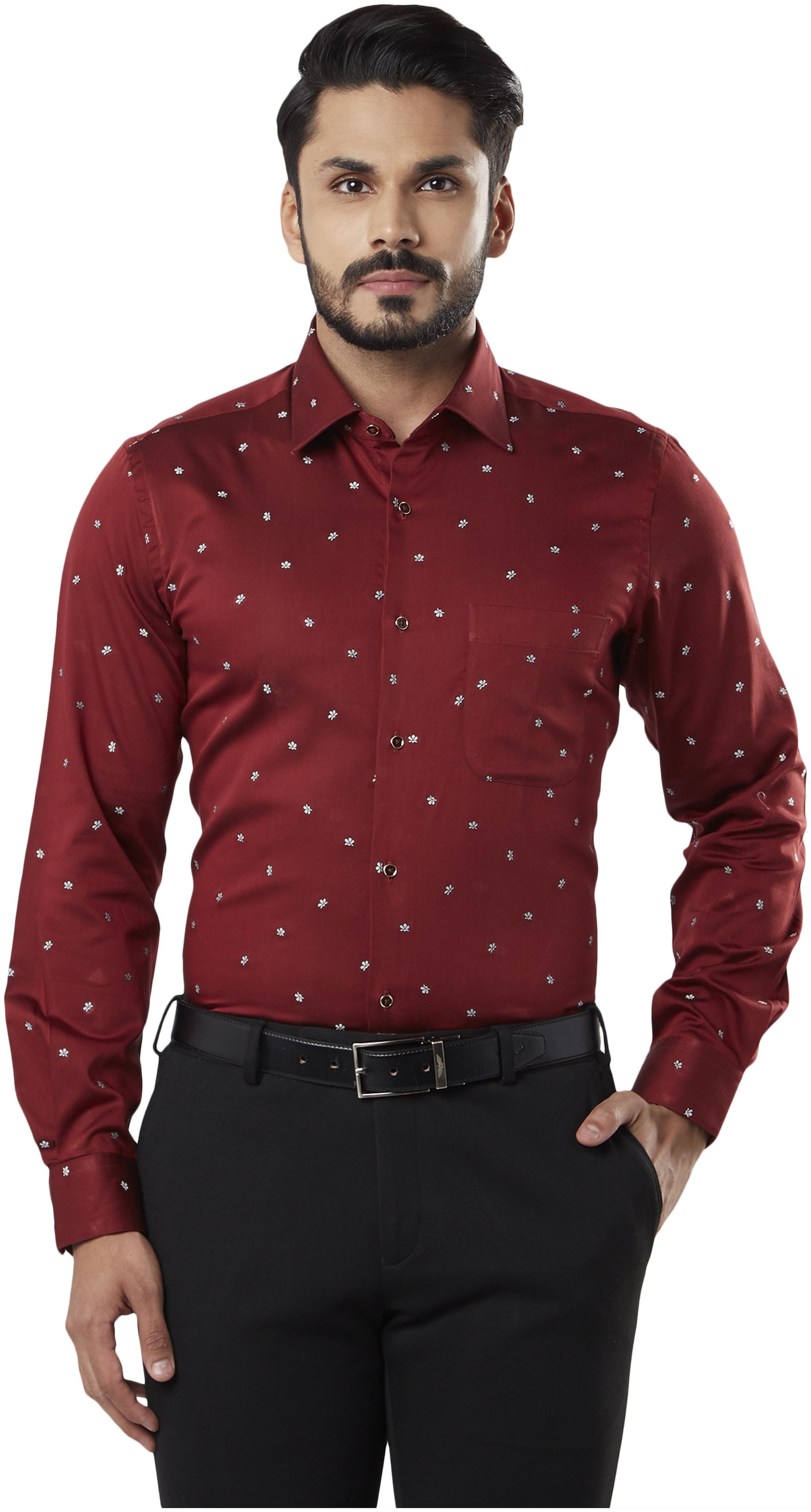 

Raymond Men Regular fit Formal Shirt - Maroon