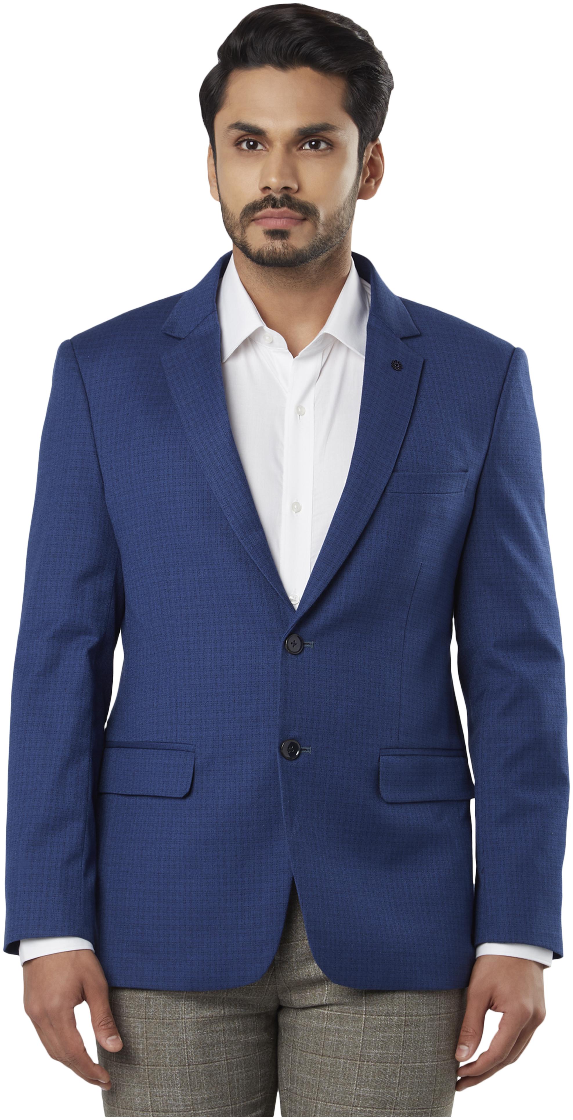 

Raymond Men Cotton Blend Single Breasted Blazer Blue