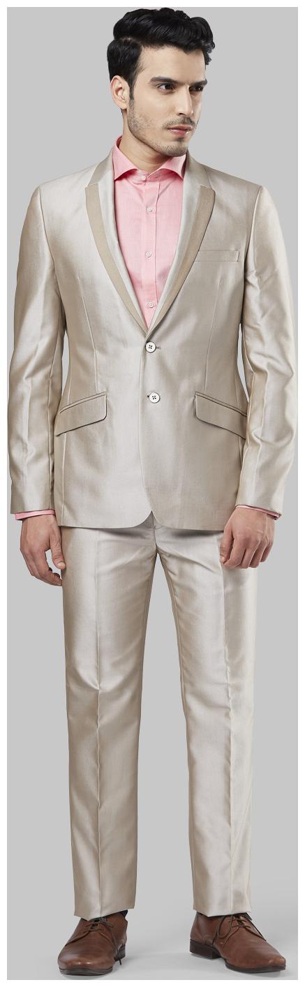 

Raymond Men Rayon Regular Fit Single Breasted Suit Beige