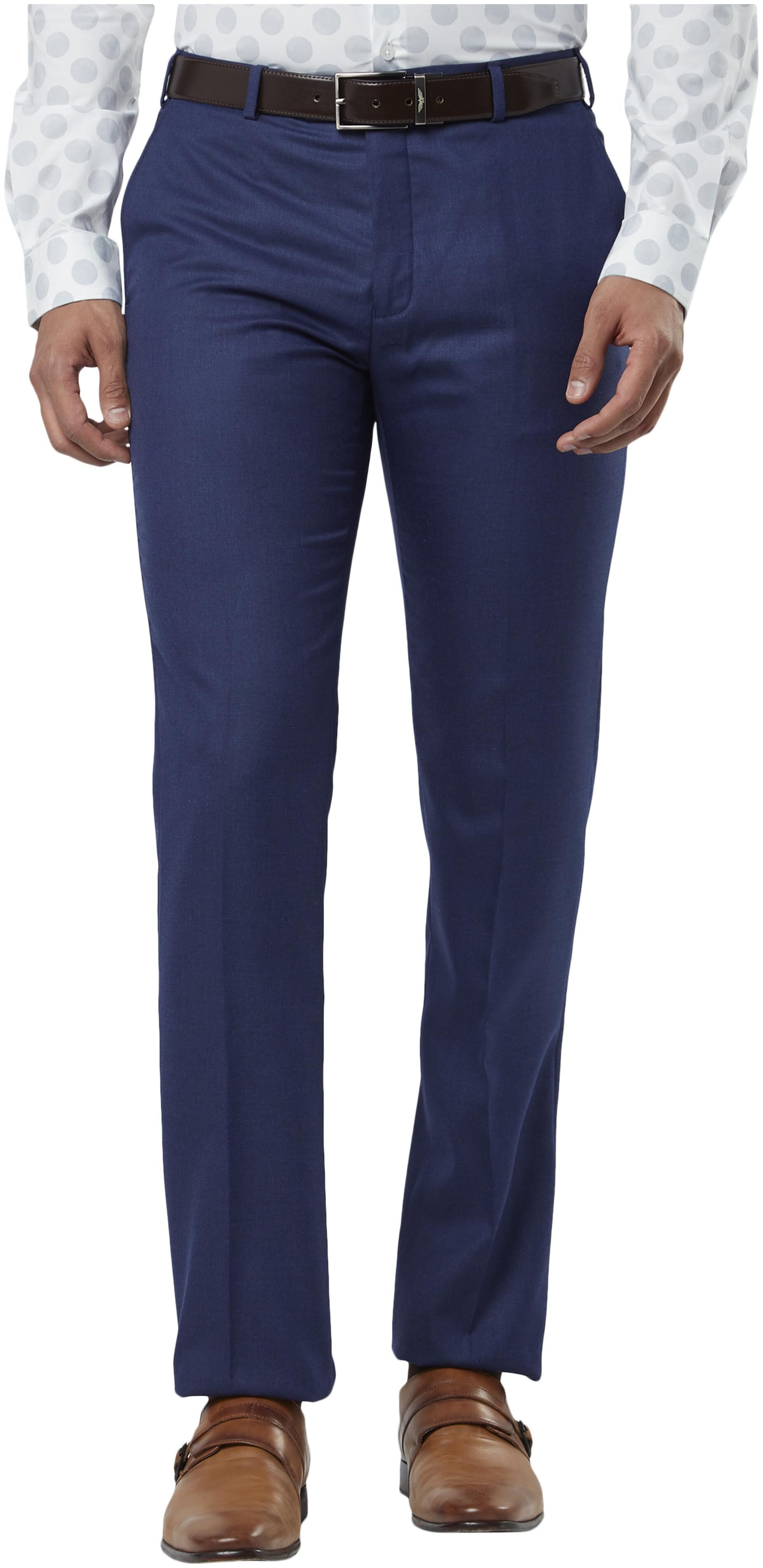 

Raymond Men Solid Regular Fit Formal Trouser - Blue