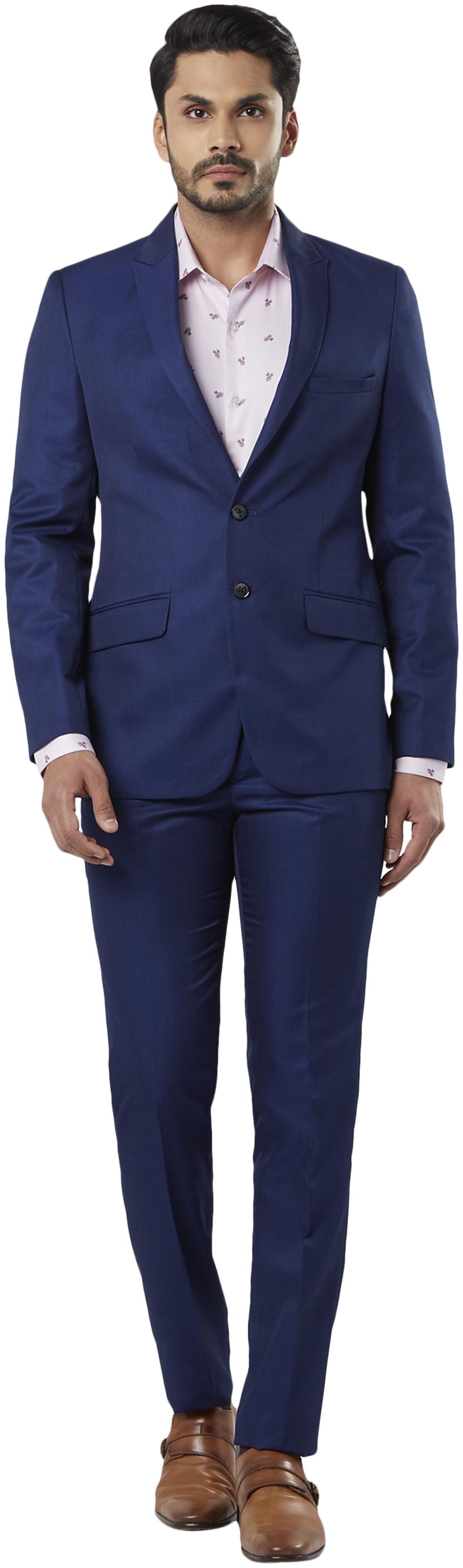

Raymond Men Polyester Single Breasted Suit Blue