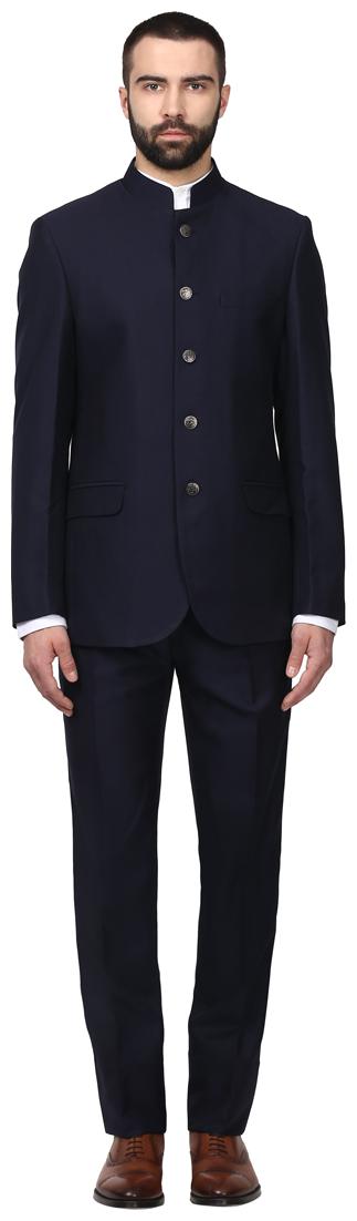 

Raymond Men Solid Regular Fit Single Breasted Suit Blue