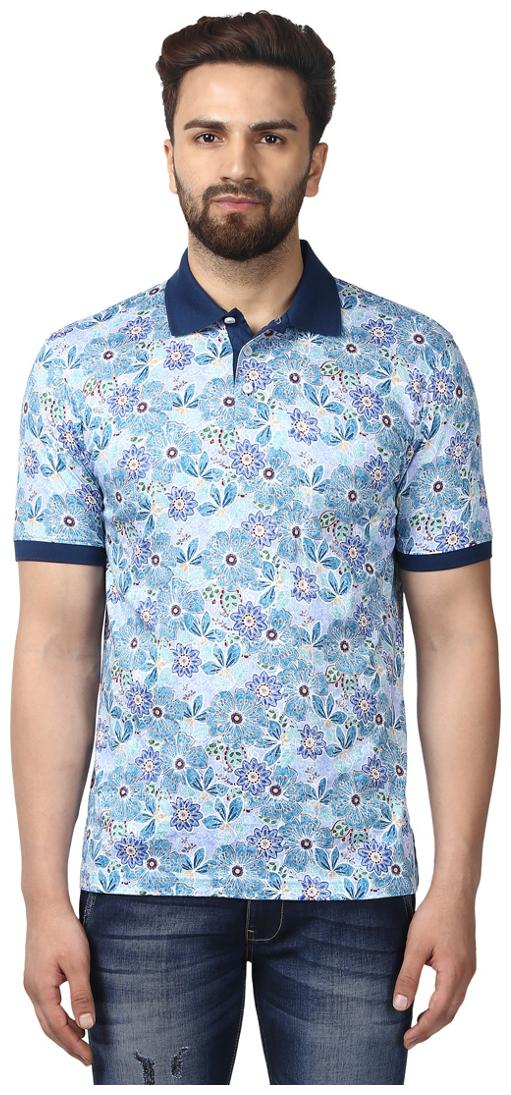 

Raymond Men Blue Regular fit Cotton Polo collar T-Shirt - Pack Of 1