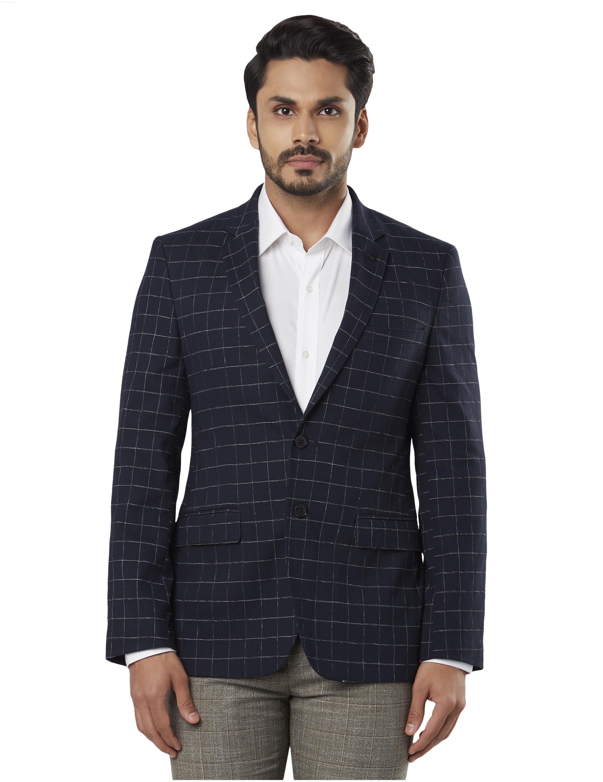 

Raymond Men Polyester Single Breasted Blazer Blue