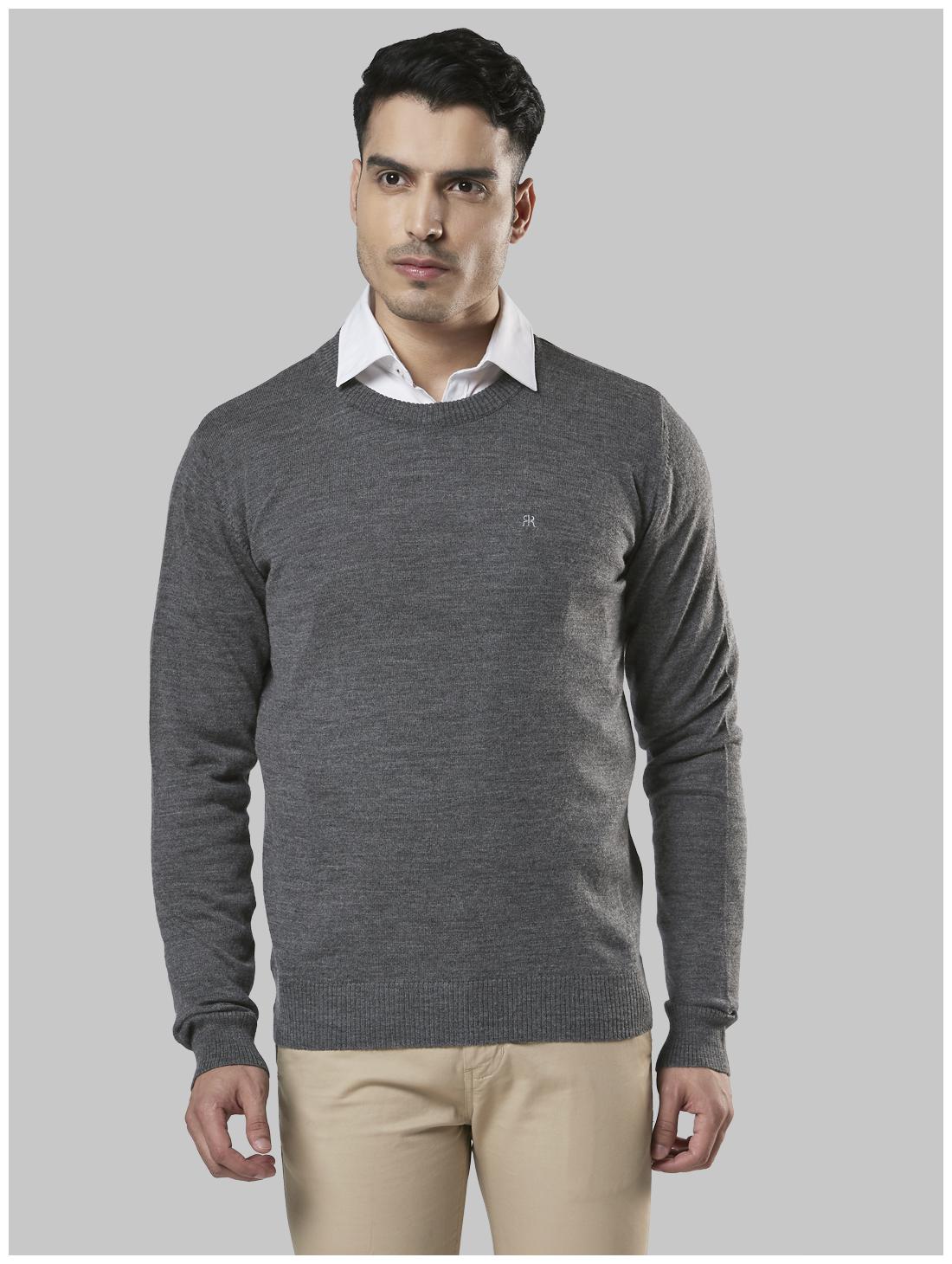 

Raymond Men Grey Round neck Longline sweater