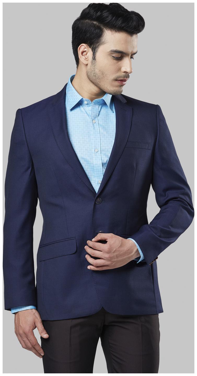 

Raymond Men Blue Checked Regular fit Single Breasted Blazer