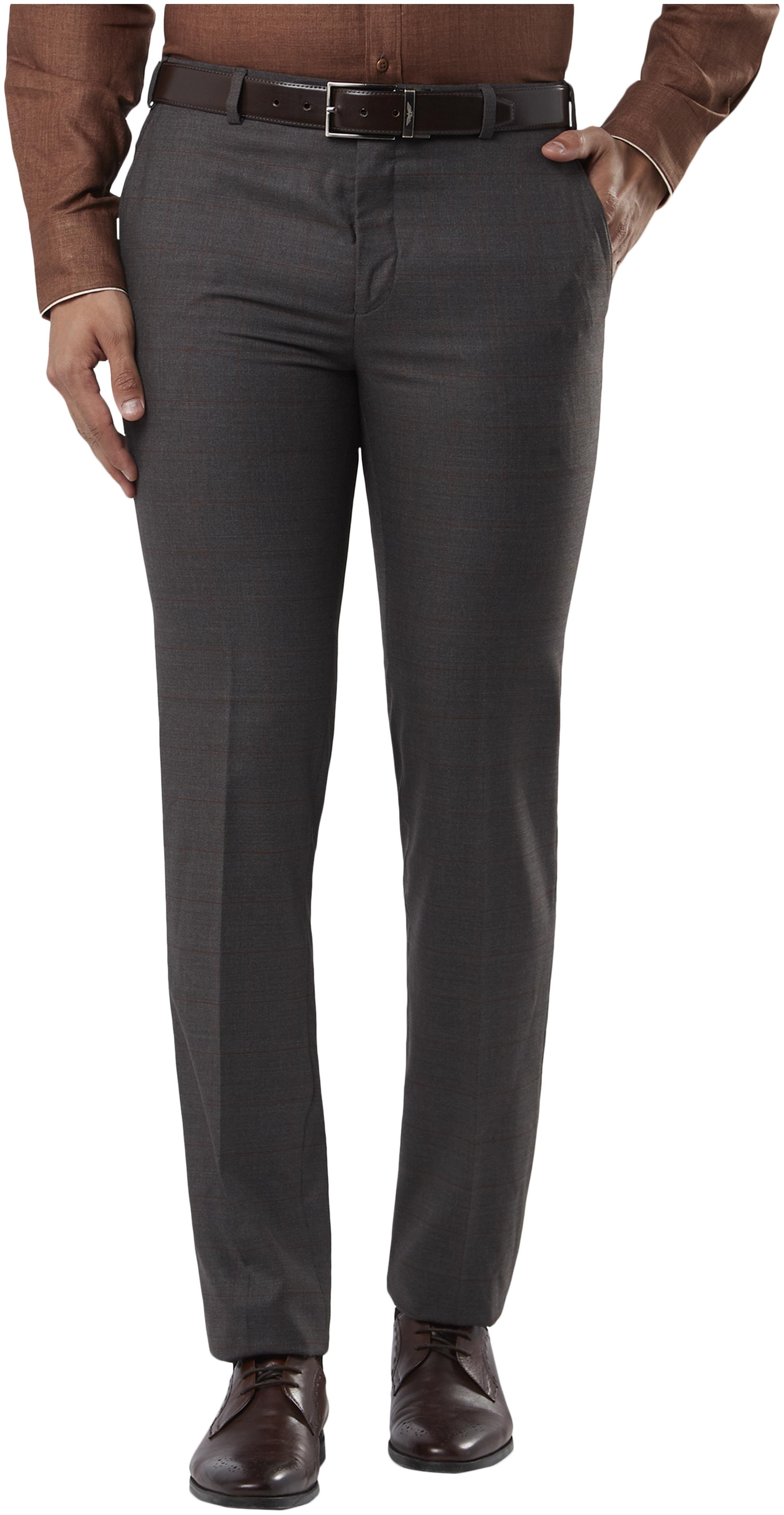 

Raymond Men Checked Slim Fit Formal Trouser - Brown