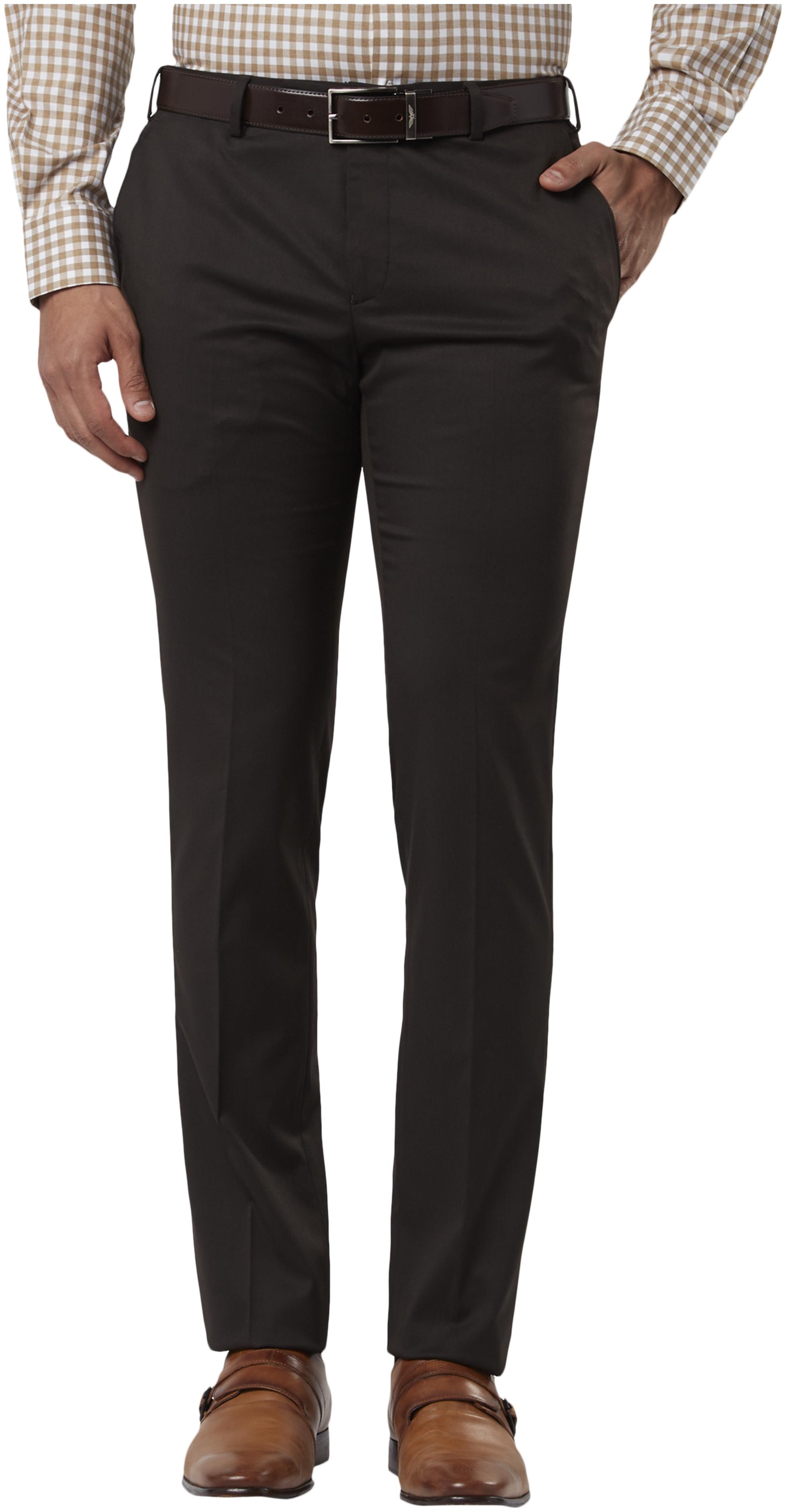 

Raymond Men Solid Slim Fit Formal Trouser - Brown