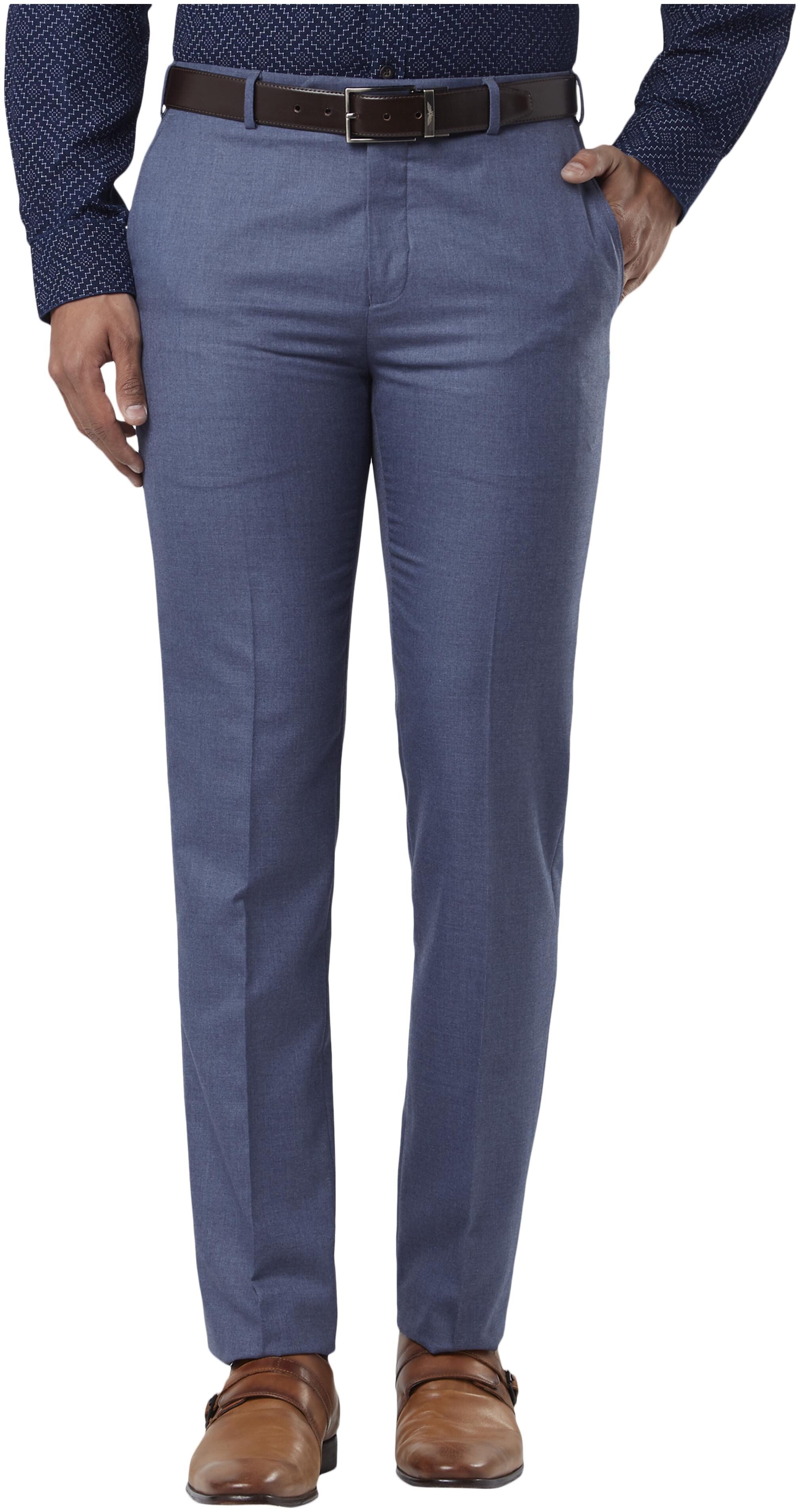 

Raymond Men Solid Regular Fit Formal Trouser - Blue