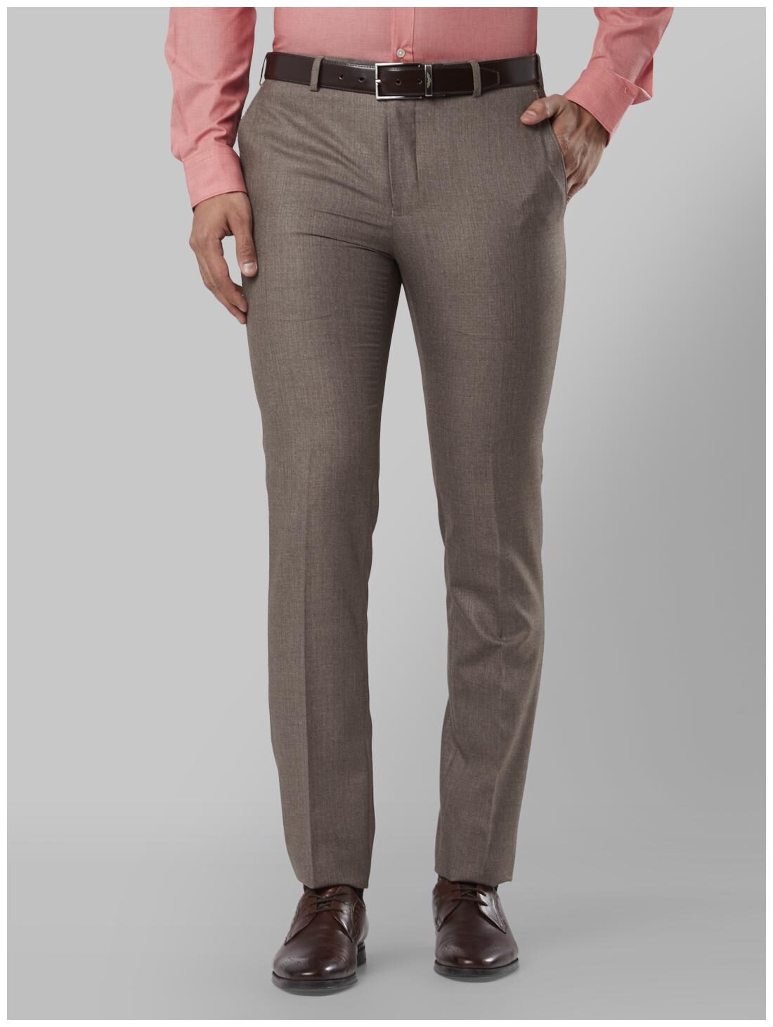 

Raymond Men Solid Slim Fit Formal Trouser - Brown