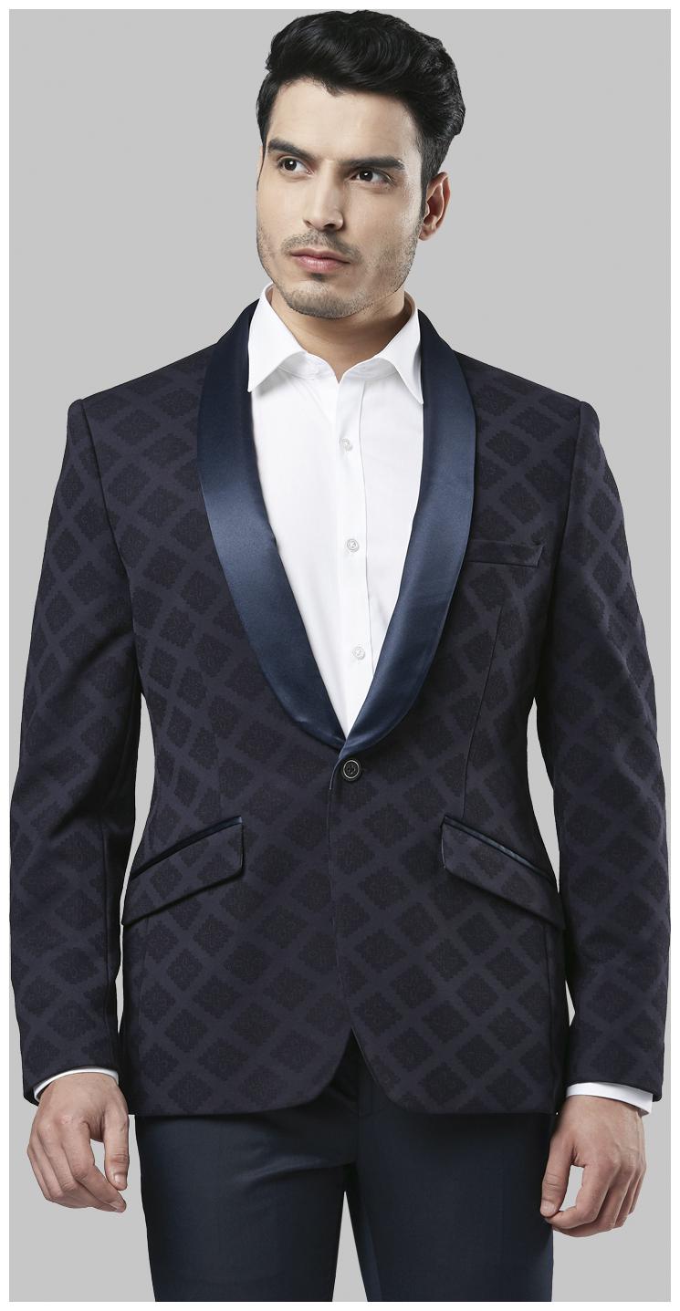 

Raymond Men Blue Solid Bomber jacket