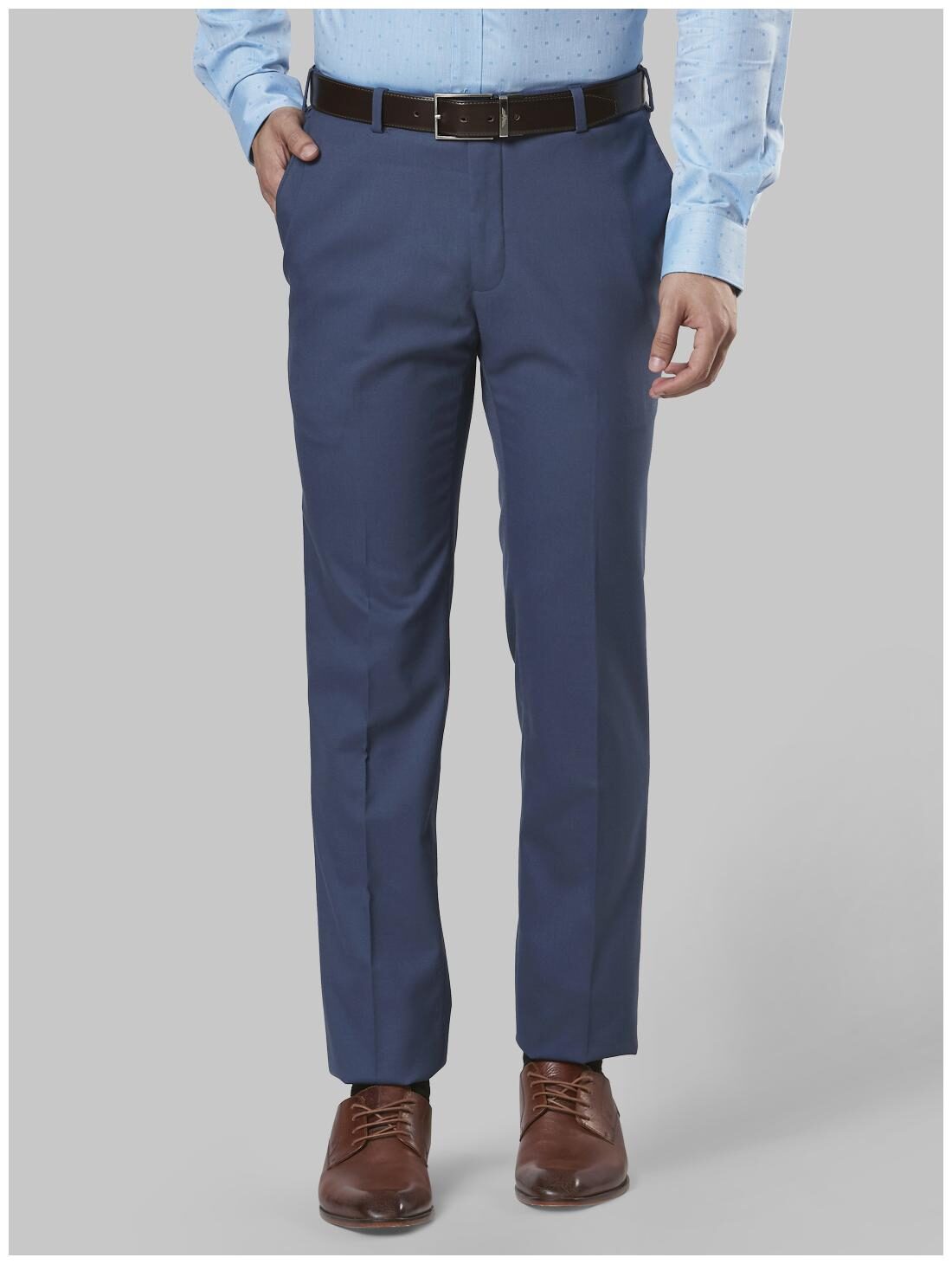 

Raymond Men Solid Slim Fit Formal Trouser - Blue