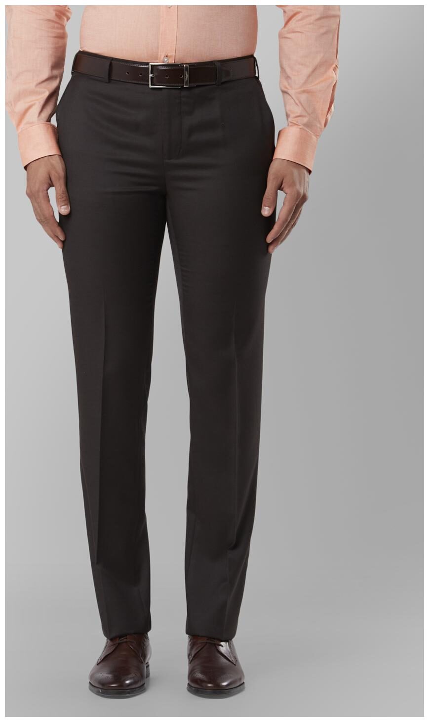 

Raymond Men Solid Slim Fit Formal Trouser - Brown
