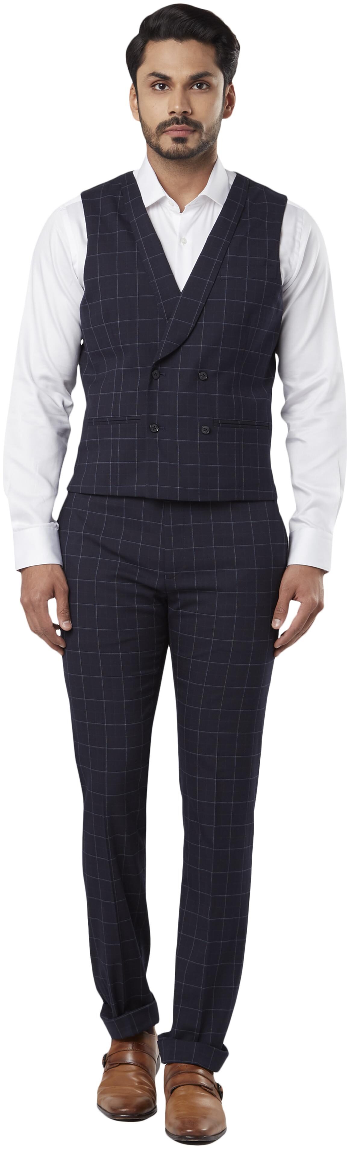 

Raymond Men Polyester Single Breasted Suit Blue