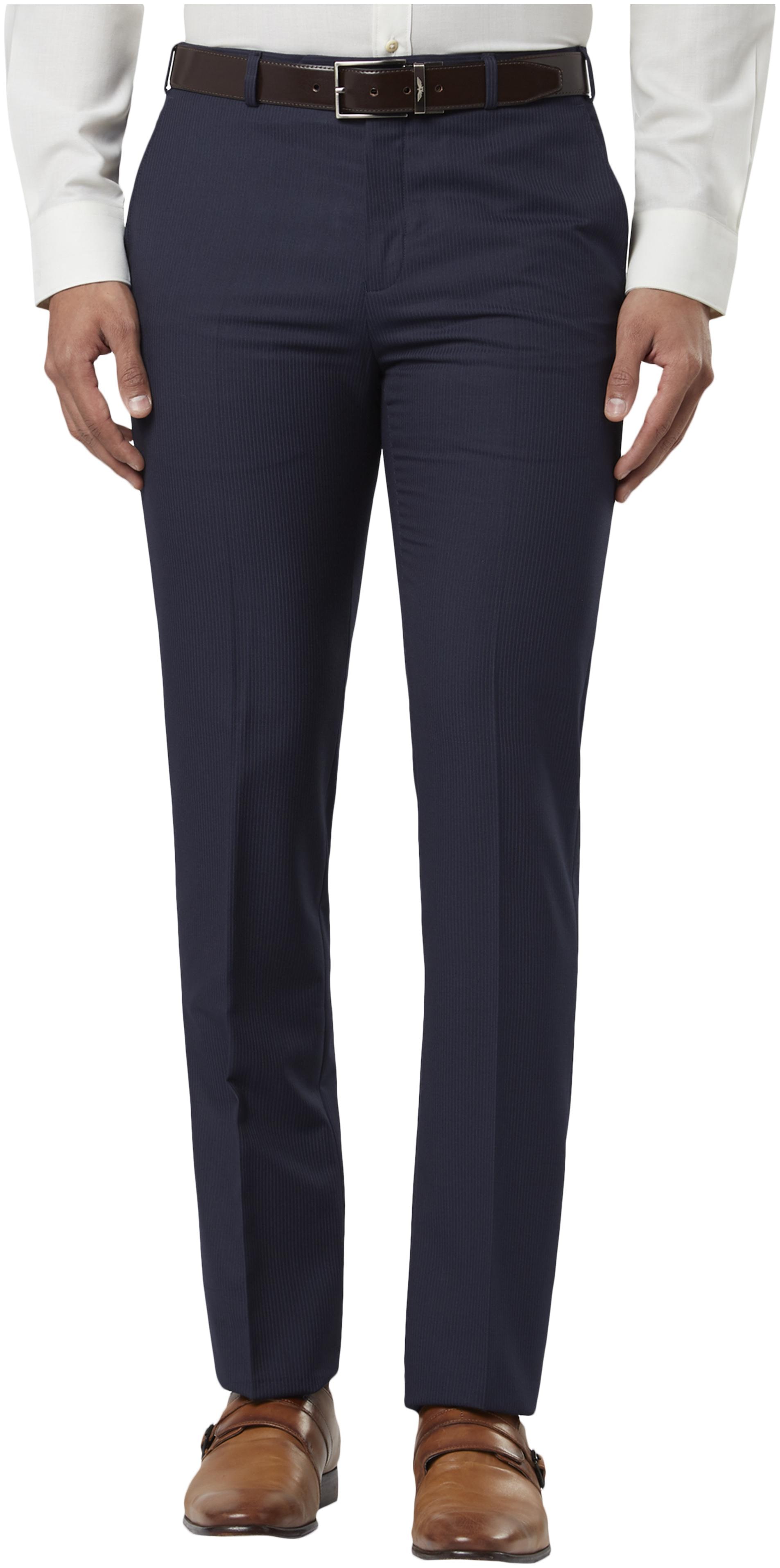 

Raymond Men Solid Regular Fit Formal Trouser - Blue