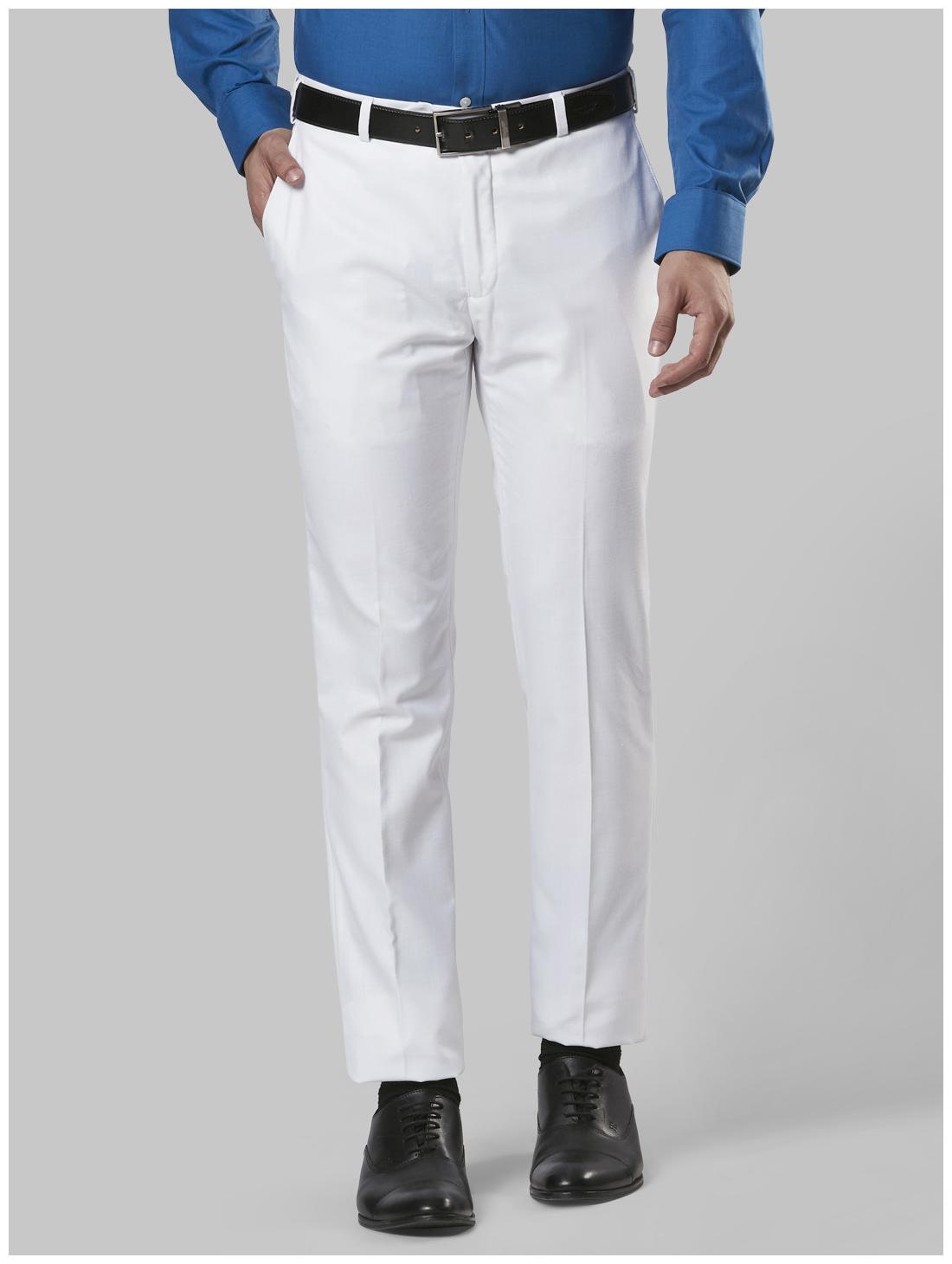 

Raymond Men Solid Slim Fit Formal Trouser - White