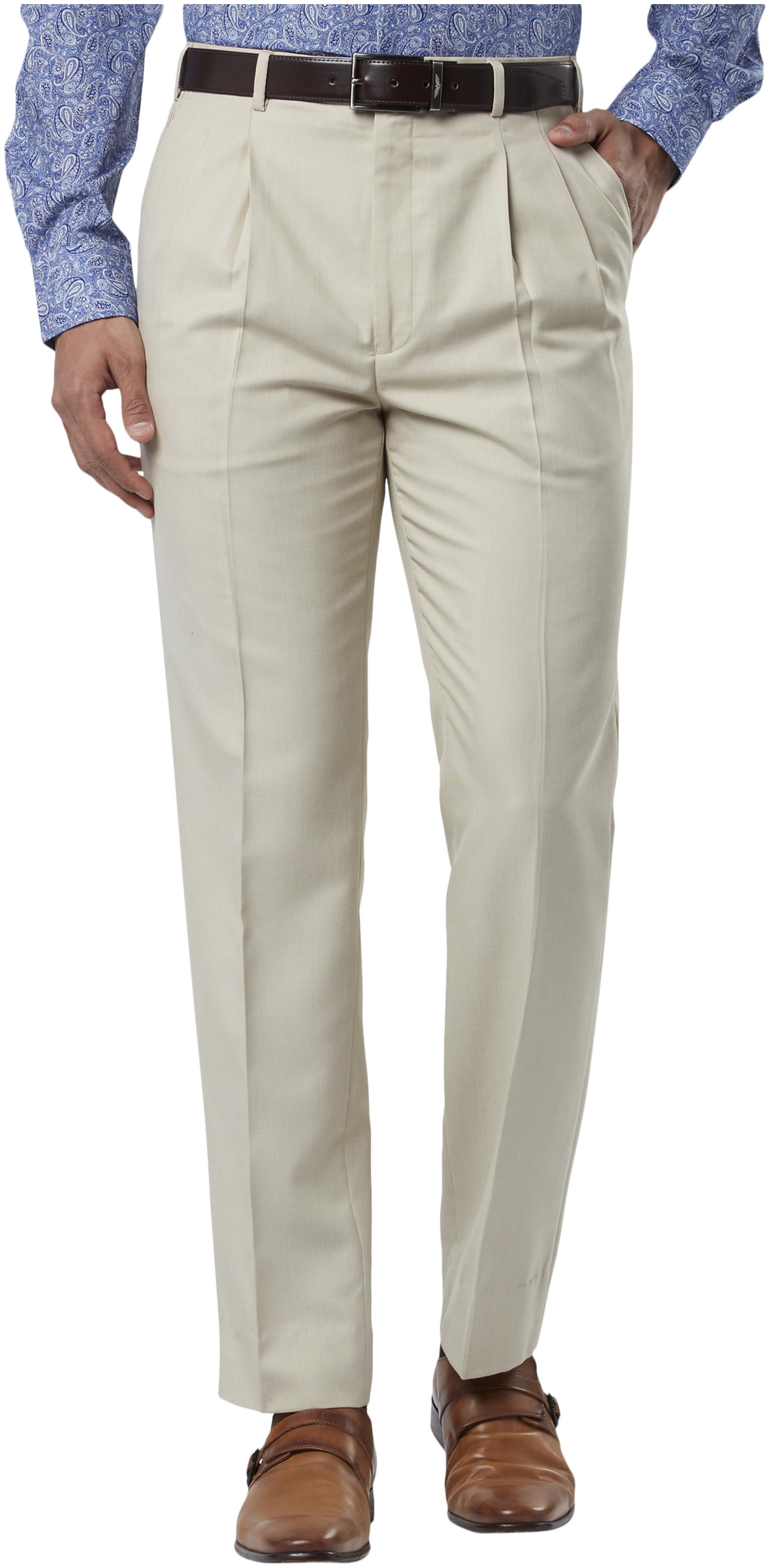 

Raymond Men Solid Regular Fit Formal Trouser - Beige