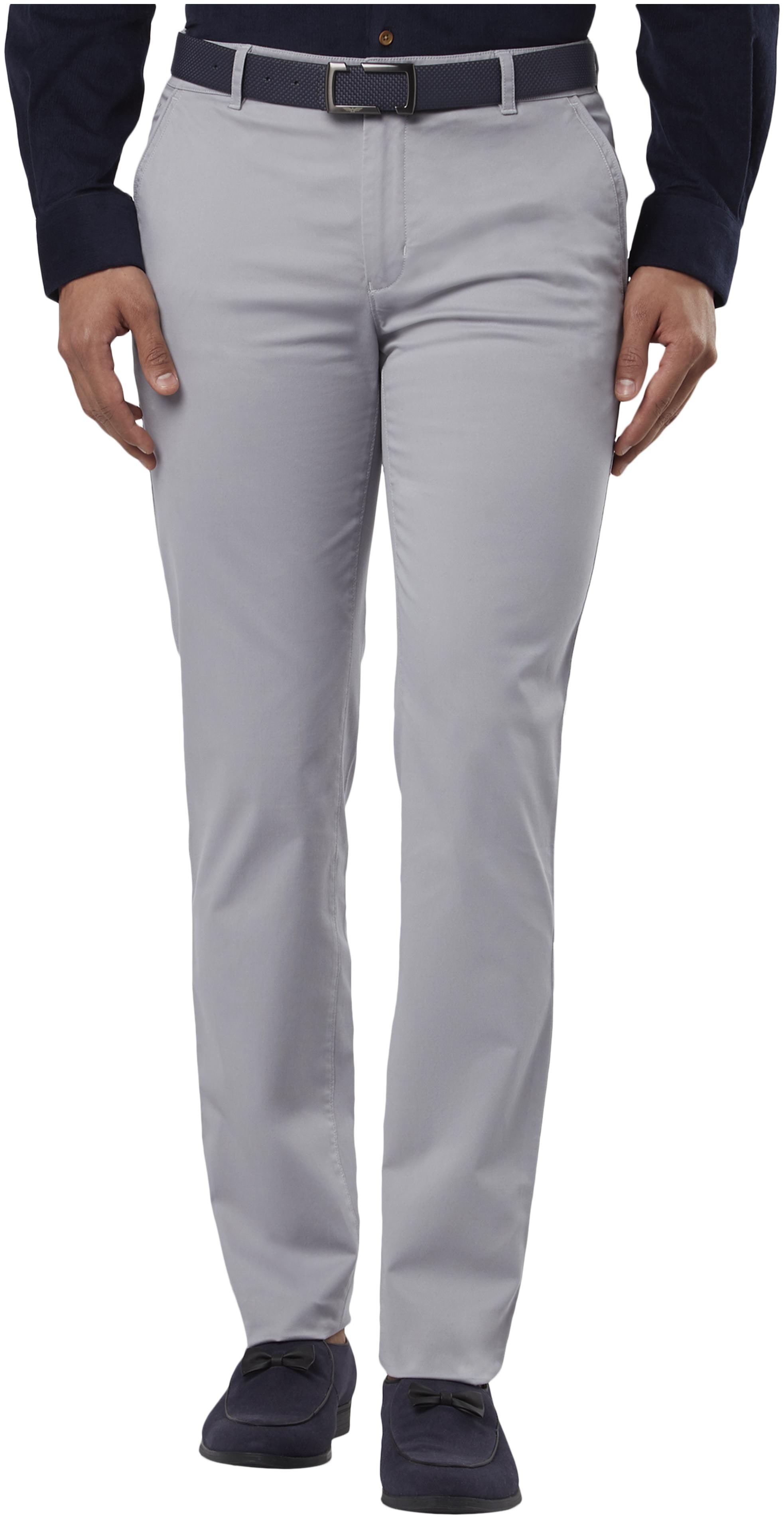 

Raymond Men Grey Solid Slim fit Regular trousers